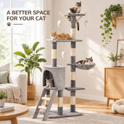 Cat Scratching Post With Sisal Posts, 138 Cm, Grey