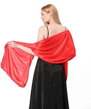 Stola per donna - Sciarpa per collo - 1 pezzo - Scialle - Cappuccio - Sciarpa moda - Sciarpa per donna - Soffice e idrorepellente - Scialle a forma di scialle lungo satinato - Scialli per abiti da sera - rosso - 200*70CM