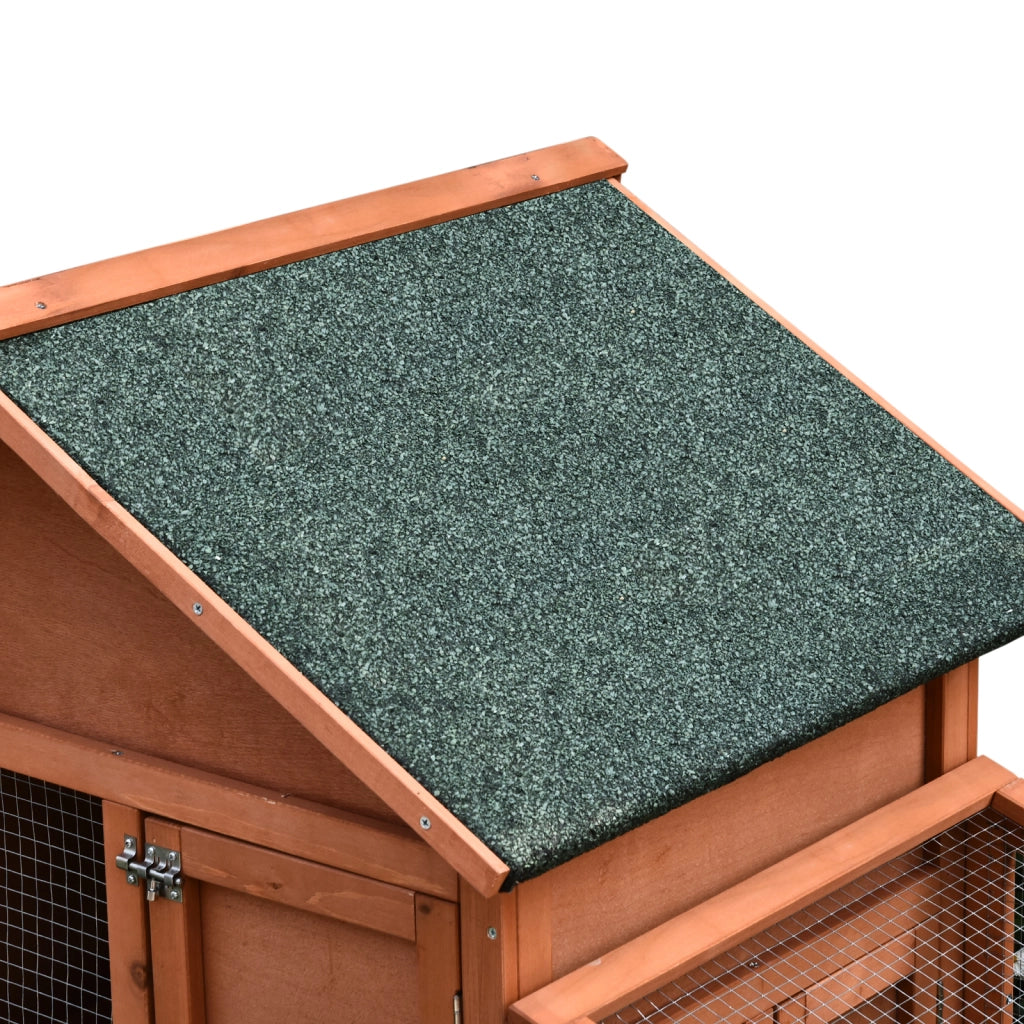 Gabbia per conigli a due piani in legno con rampa e cassetto ¨C zephmum ¨C 144x64,5x100 cm