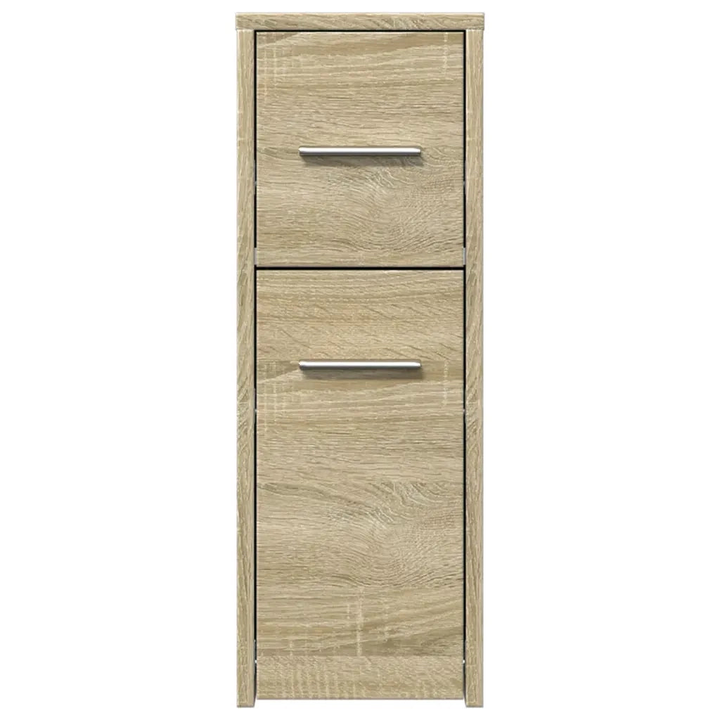 Armadietto da Bagno Stretto con Ruote Rovere Sonoma Truciolato 855279