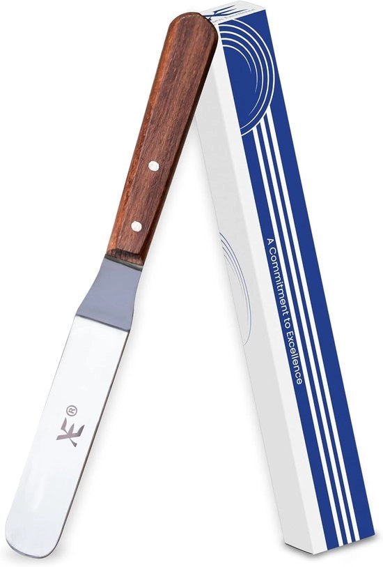 Spazzola per glassa da torta - Acciaio inossidabile - 21 cm - Manico in legno antiscivolo