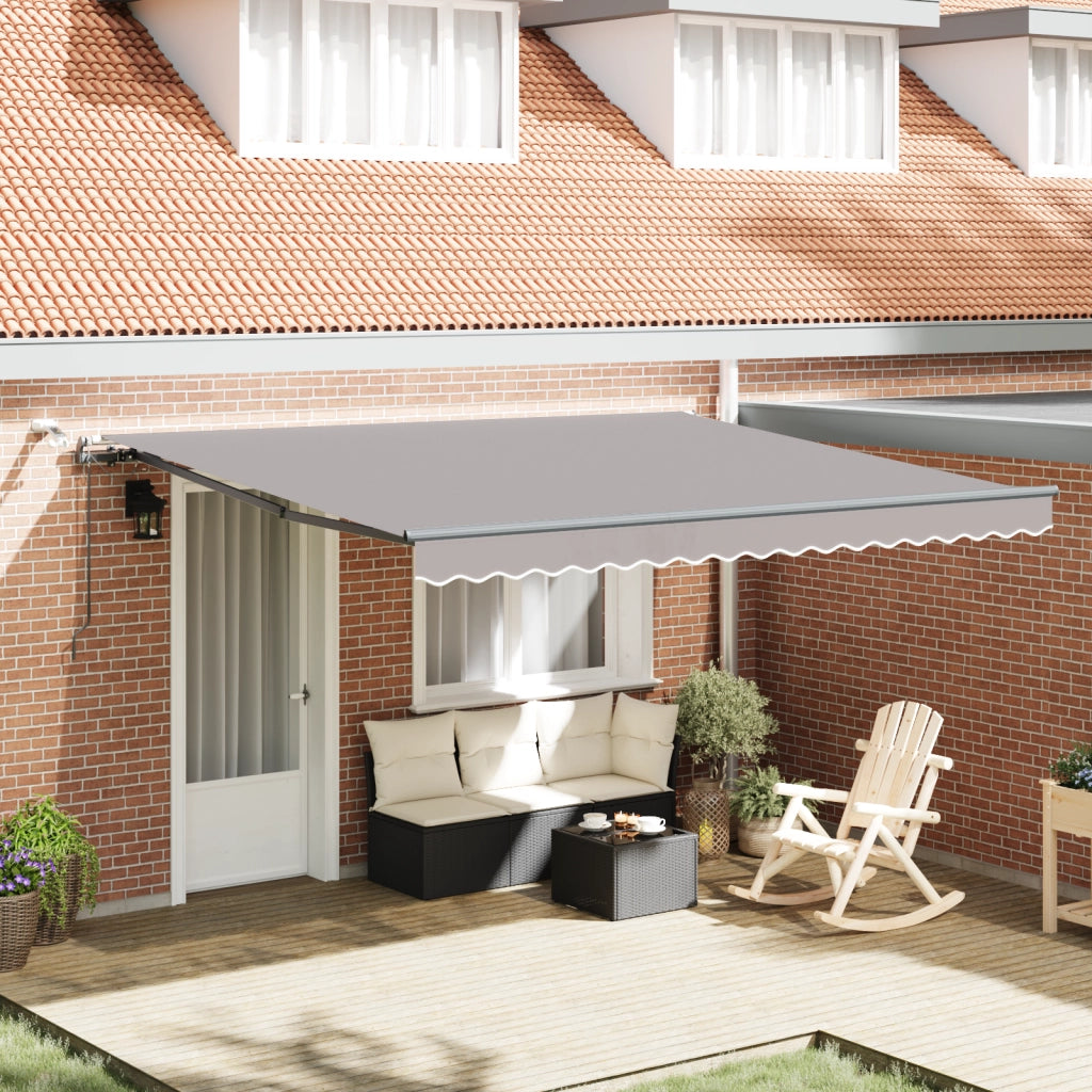 Tenda Retrattile Automatica  con Luce Grigia Chiara 400x350 cm