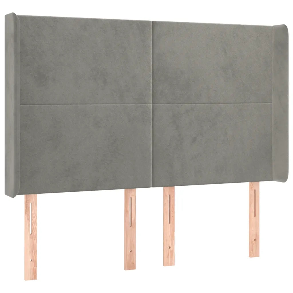 Testiera ad Orecchio Grigio Chiaro 147x16x118/128 cm in Velluto 3119348