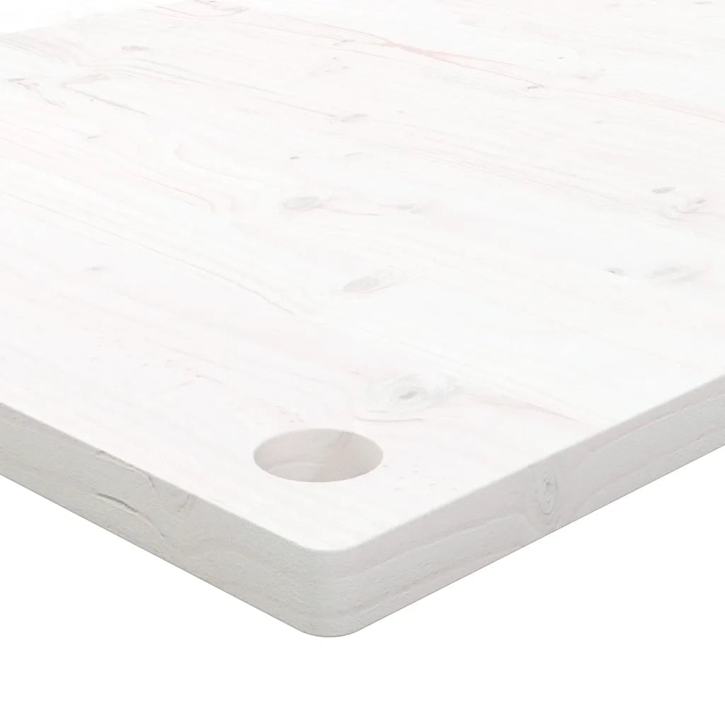 Piano Scrivania Bianco 110x55x2,5 cm in Legno Massello di Pino 824461