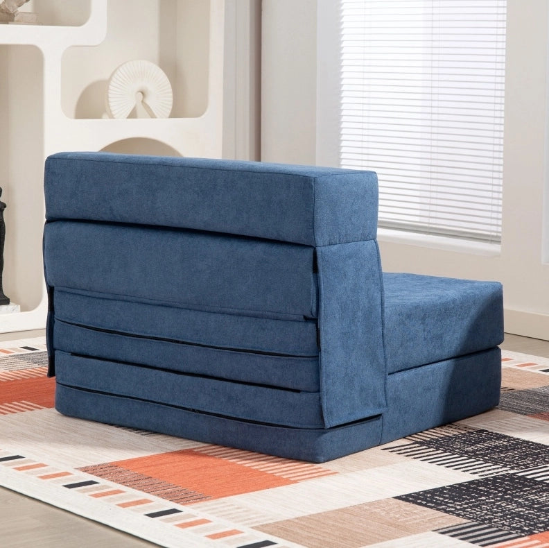 Poltrona trasformabile 3 in 1 blu con cuscino