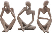 Ornamento decorativo astratto per camera da letto, ufficio, soggiorno, unico oggetto da 24CM/9.4pollici, grigio, 3 pezzi