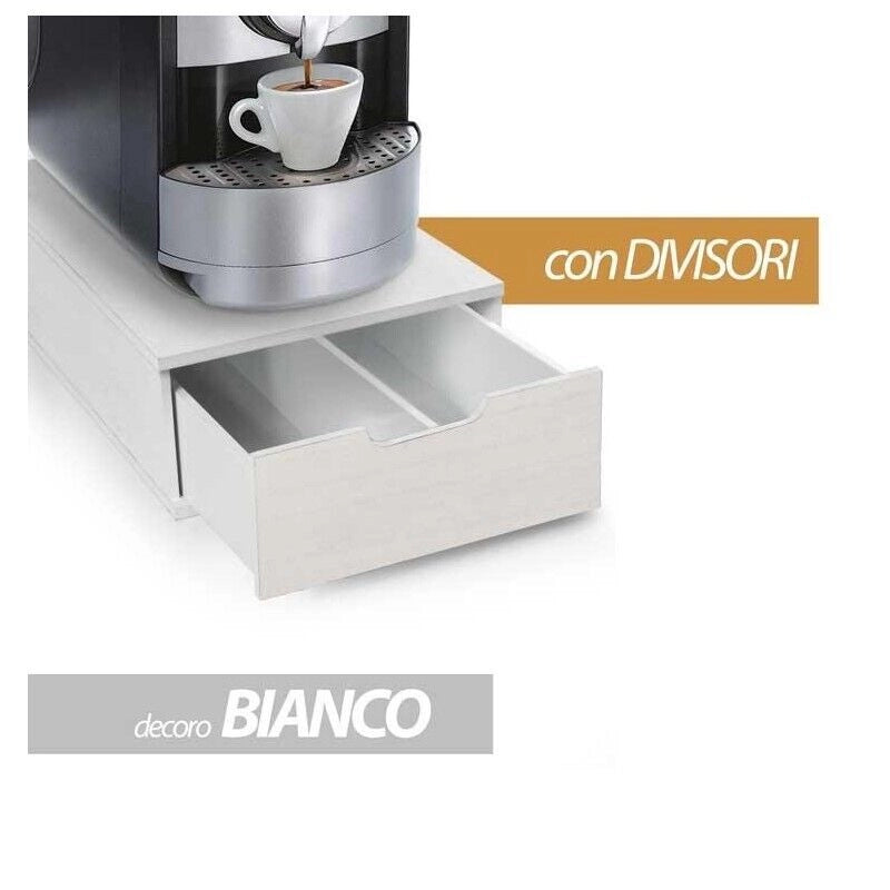 MAURY'S CASSETTO BIANCO PORTAOGGETTI  IN LEGNO CON DIVISORI 22X32X10 CM