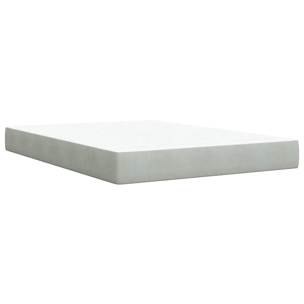 Giroletto a Molle con Materasso Grigio Chiaro 160x200cm Velluto