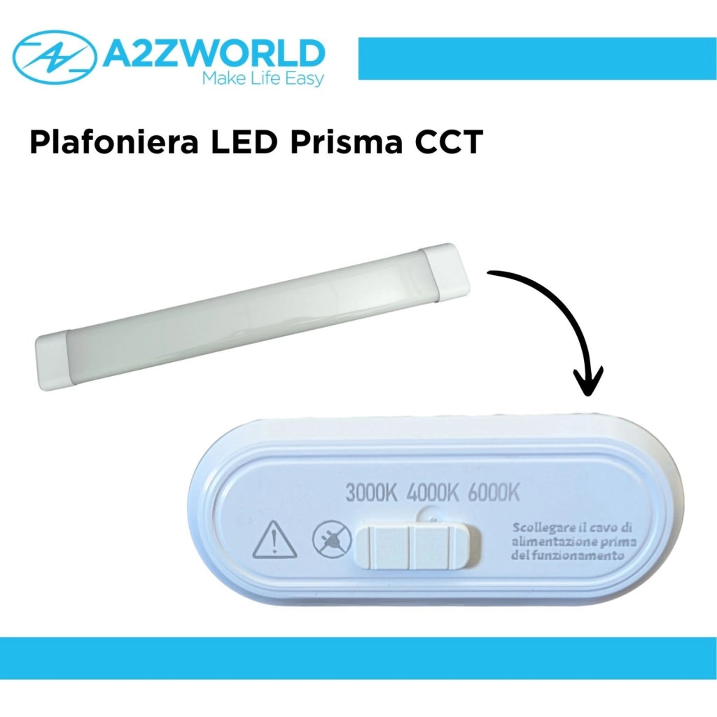Plafoniera LED Prisma CCT, Reglette Led 60cm 24W 3200LM 220V, Barra Led Da Soffitto, 600X75X30mm