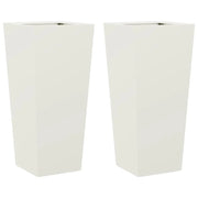 Fioriera rialzata per piante fiori giardino terrazze set da 2 35 x 35 x 75 cm acciaio bianco 02_0038940