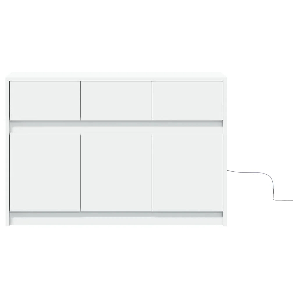 Porta TV multimediale scaffale per televisione televisore buffet sala da pranzo soggiorno camera da letto con LED 91 x 34 x 61 cm pannelli compositi bianco 02_0026454