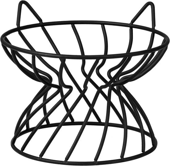 Supporto per ciotole per gatti in acciaio inox con base antiscivolo - 15 cm di larghezza - 10 cm di altezza - resistente e corrosione - supporto per ciotole per gatti