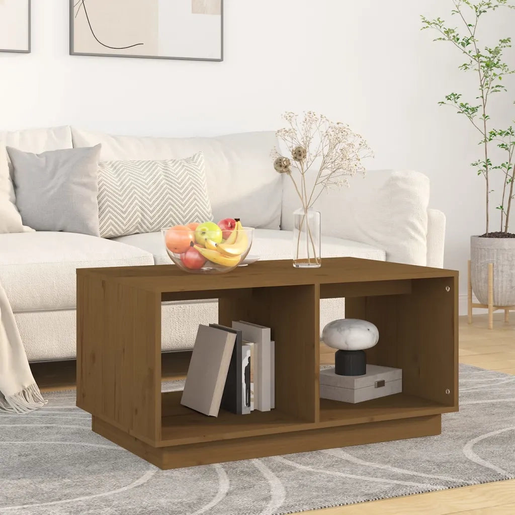 Tavolino da Salotto ambra 80x50x40 cm Legno Massello di Pino 814437