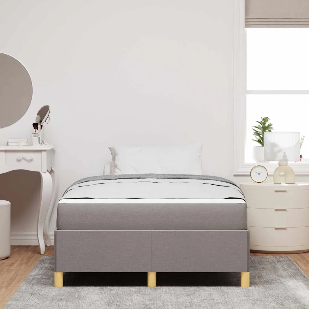 vidaXL Letto a molle con materasso Taupe e bianco 120 x 190 cm Tessuto