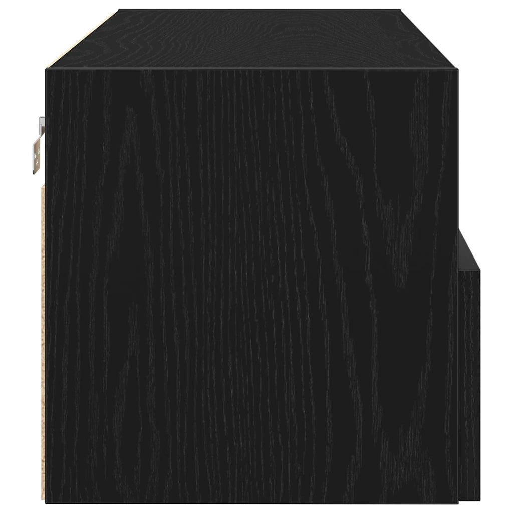 Mobile TV da parete-Mobile TV a Muro-Credenza TV Rovere Nero 100 x 30 x 30 cm