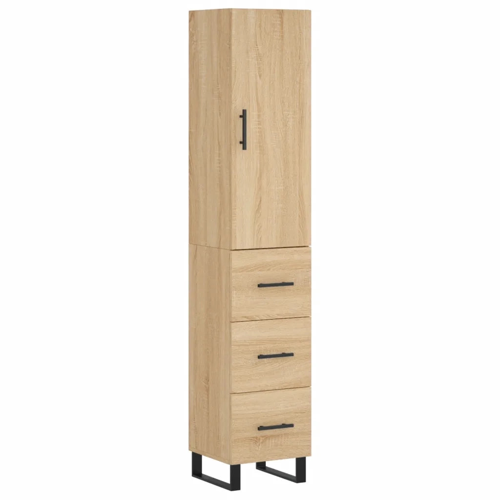 vidaXL Credenza Rovere Sonoma 34,5x34x180 cm in Legno Multistrato