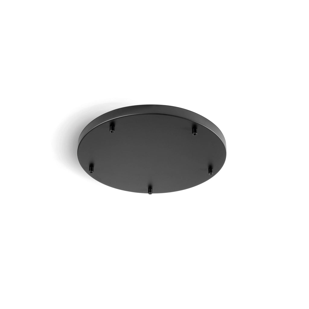 Rosone Multicavo 5 Fori In Metallo Nero Opaco D45Cm