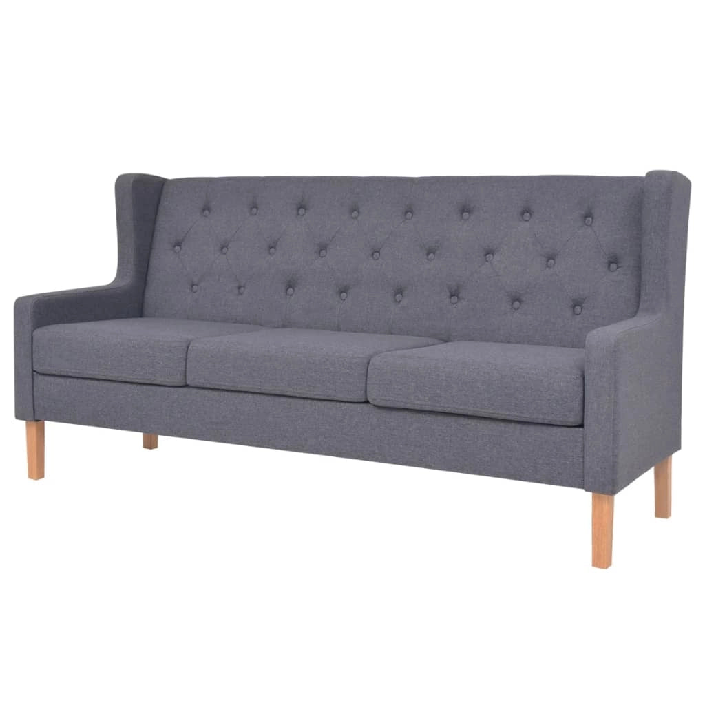 Set divano 2 pezzi 140 x 68 x 90 cm tessuto grigio 02_0020844