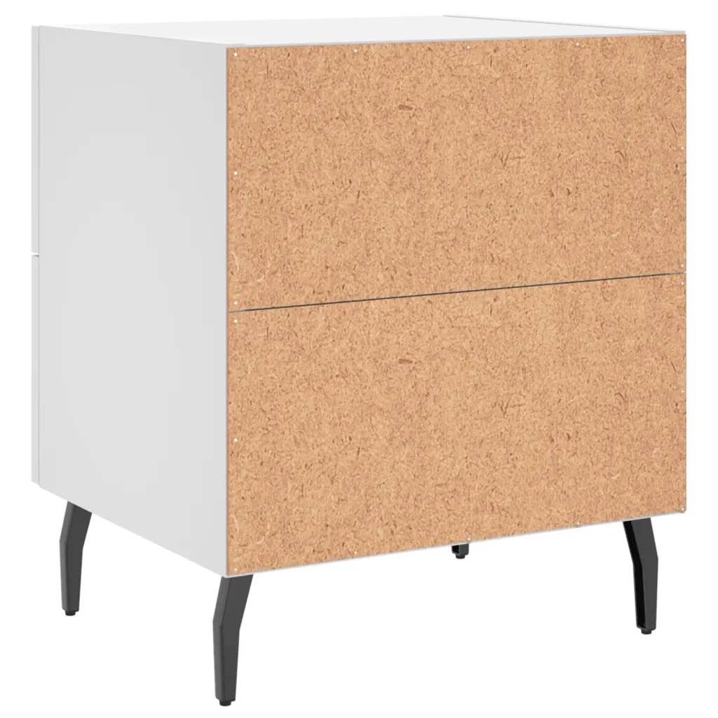 Set di 2 Comodini | Armadio da Notte | Mobiletto da notte Bianchi 40x35x47,5 cm in Legno Multistrato