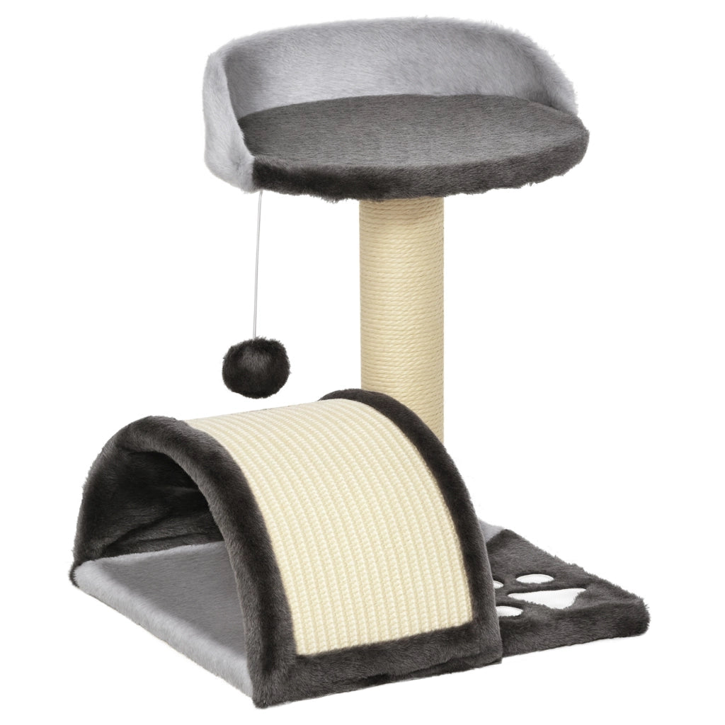 Arbre ¨¤ Chat con Piattaforma e Palla Sospesa ¨C zephmum ¨C Grigio Scuro in Sisal Naturale