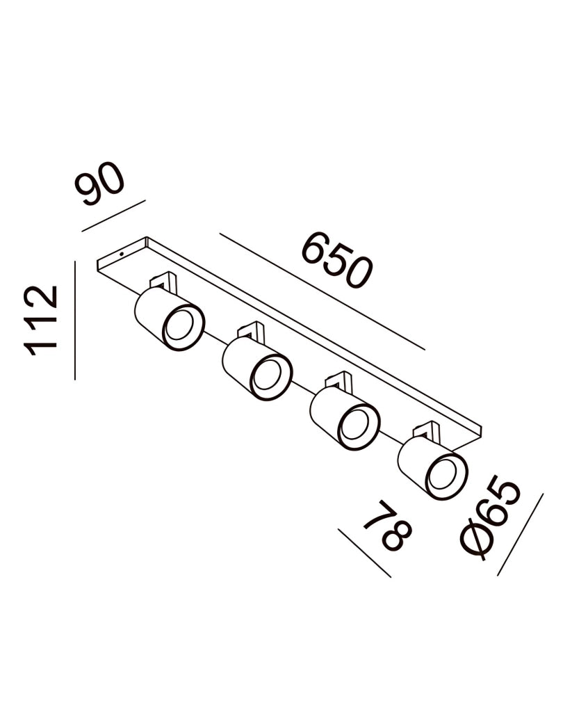 Modo Faretto a soffitto a 4 luci, struttura in pressofusione di alluminio, Bianco, attacco GU10, versatile per ogni ambiente domestico