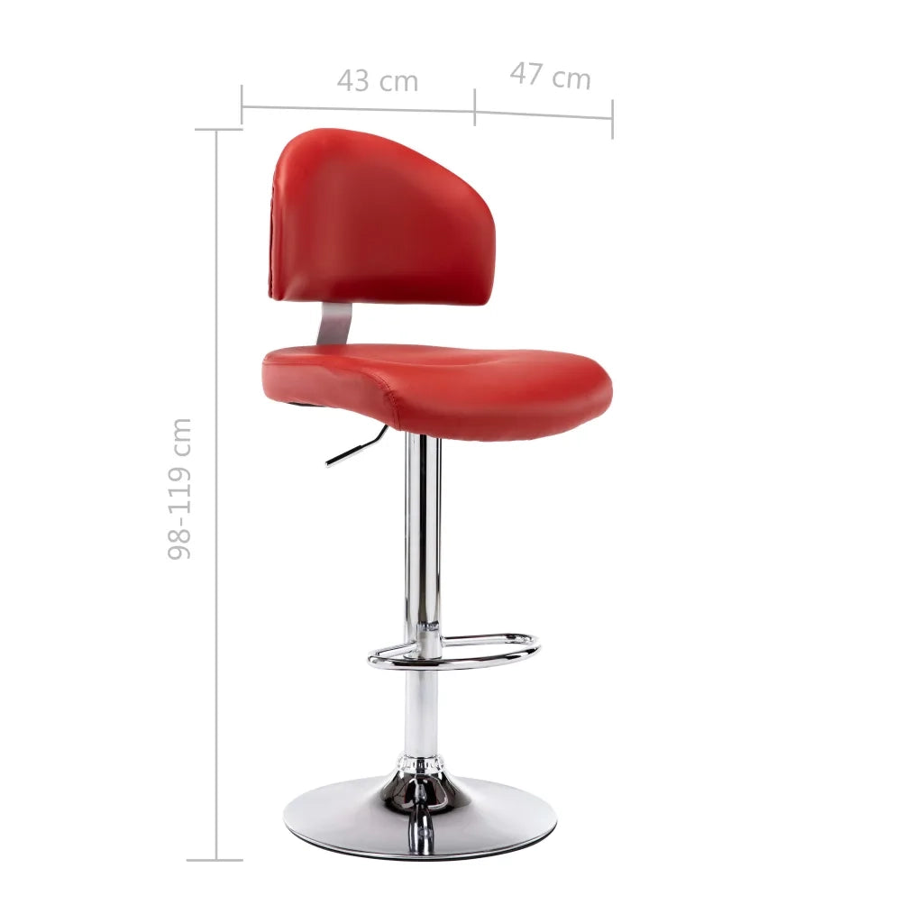 Sgabelli da Bar 2 pz Rosso Vino in Similpelle 249661