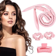 Krullatore Senza Calore per Capelli Lunghi, Rotoli di Capelli Notte, Grandi Rotoli - Rosa
