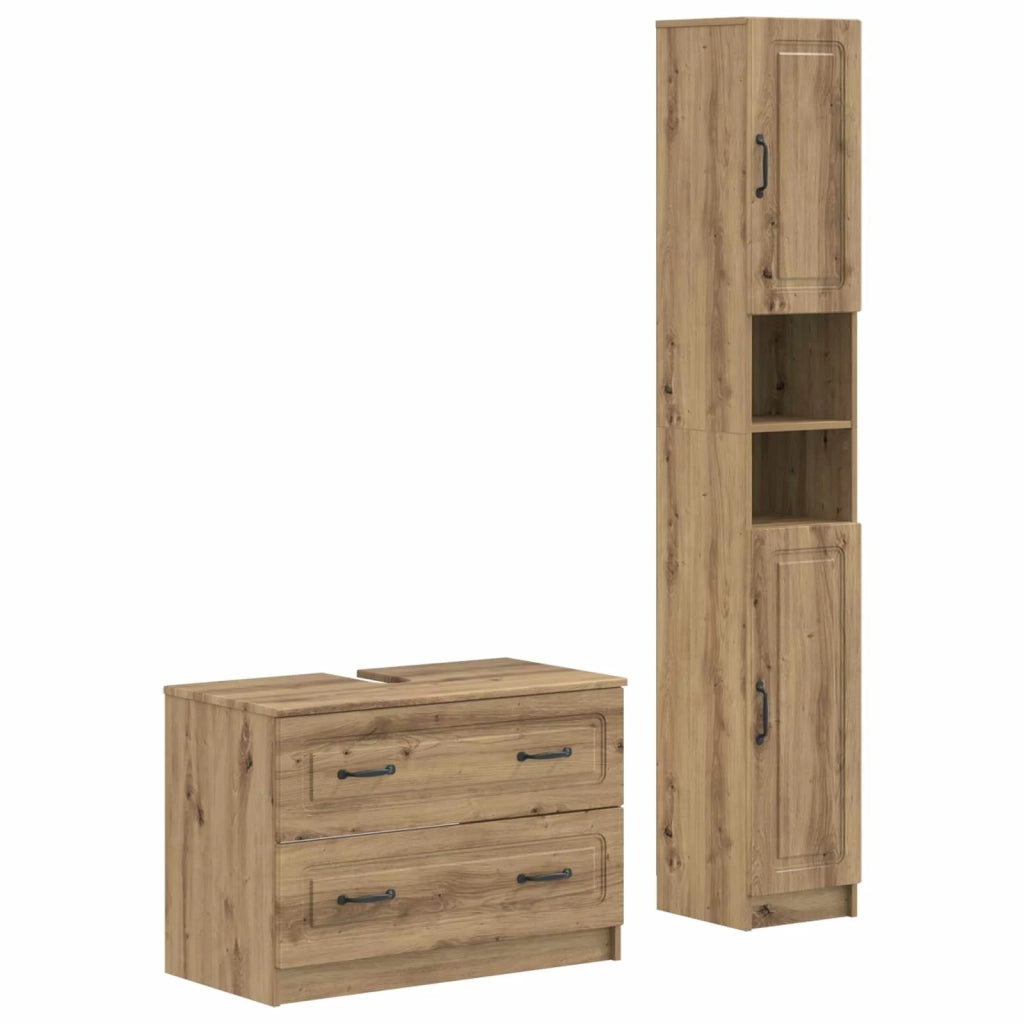 Set di Armadi da Bagno da 2 Pezzi UTRECHT Rovere Artigianale 3417575