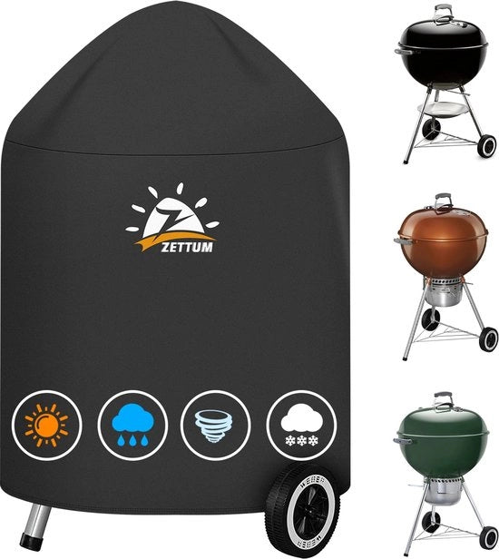 Copertura per griglia BBQ 600D Oxford per griglia a carbone per barbecue 57 CM, copertura robusta e impermeabile in PU per griglia BBQ 57 CM Master Touch (Φ63x88cm)