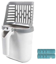 Scatola per Cibo e Cattivo 2 in 1 - Contenitore Integrato per Sacchetti della Spazzatura - Materiale PP Leggero - Compreso 8 Sacchetti della Spazzatura - Dimensioni: 15 x 7 x 27 cm - Facile da Pulire - Cassetto per Cibo e Cattivo