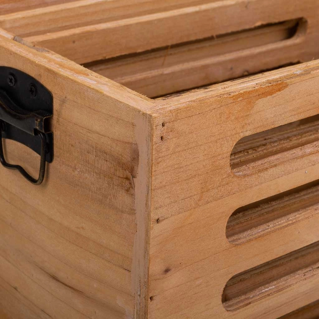 Set di 3 scatole in legno marrone