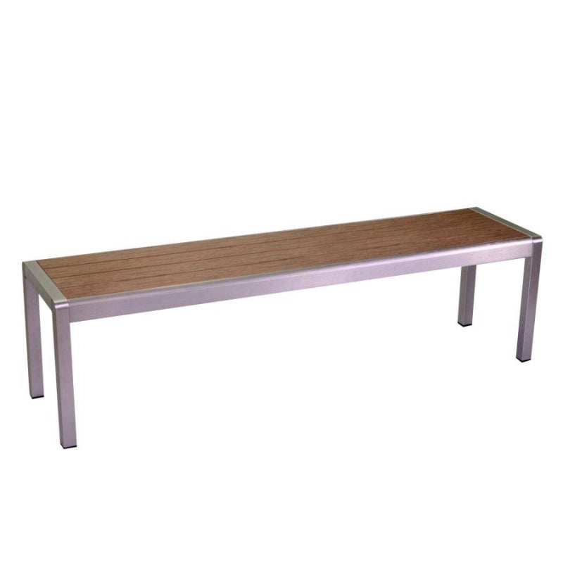 Panchina alluminio polywood seattle marrone cm 165x41h45