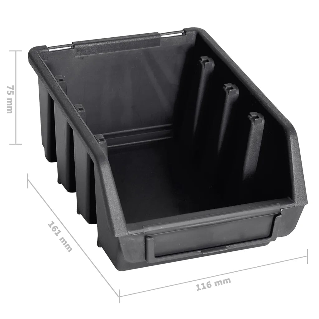 Kit Contenitori 96 pz con Pannelli a Parete Rosso e Nero CFW4522718