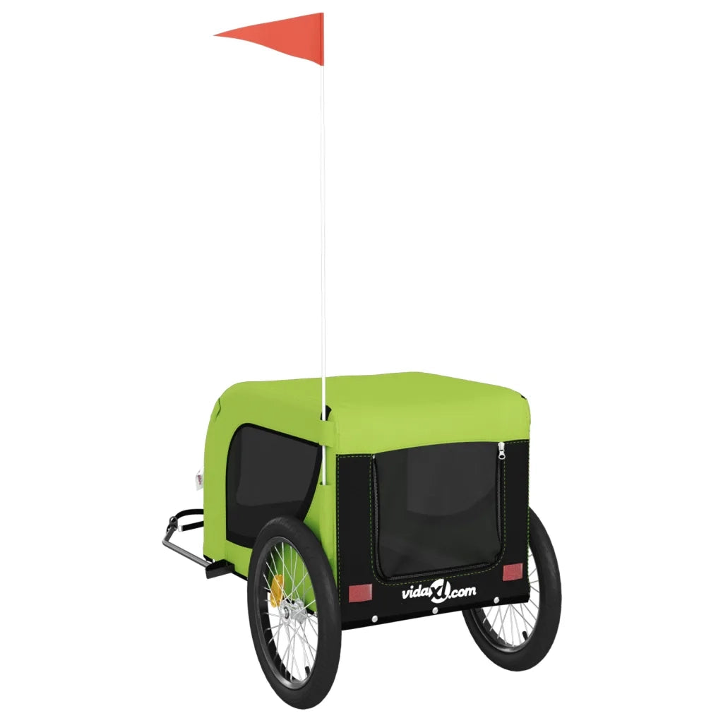 Rimorchio da Bici per Animali Verde e Nero Oxford e Ferro CFW4073702