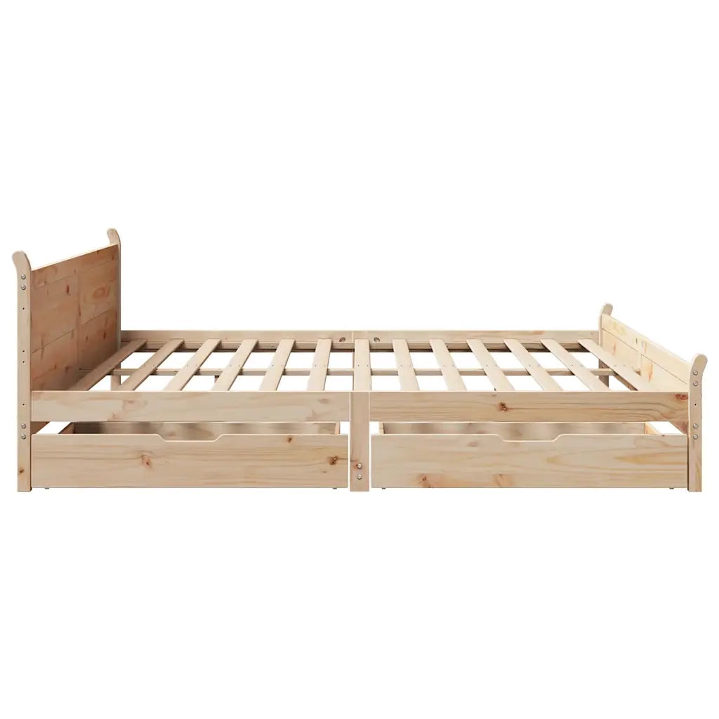 Letto senza Materasso 180x200 cm in Legno Massello di Pino