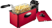 Frittoia 3,5 Litri - Frittura Con Manico E Impugnature Termoisolanti - Frittura Fino A 190° 2000W 3,4 Litri - Rosso