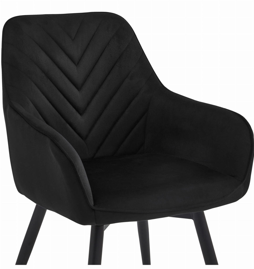 Sedia girevole in velluto VALORA NANA360 - Nero x 2