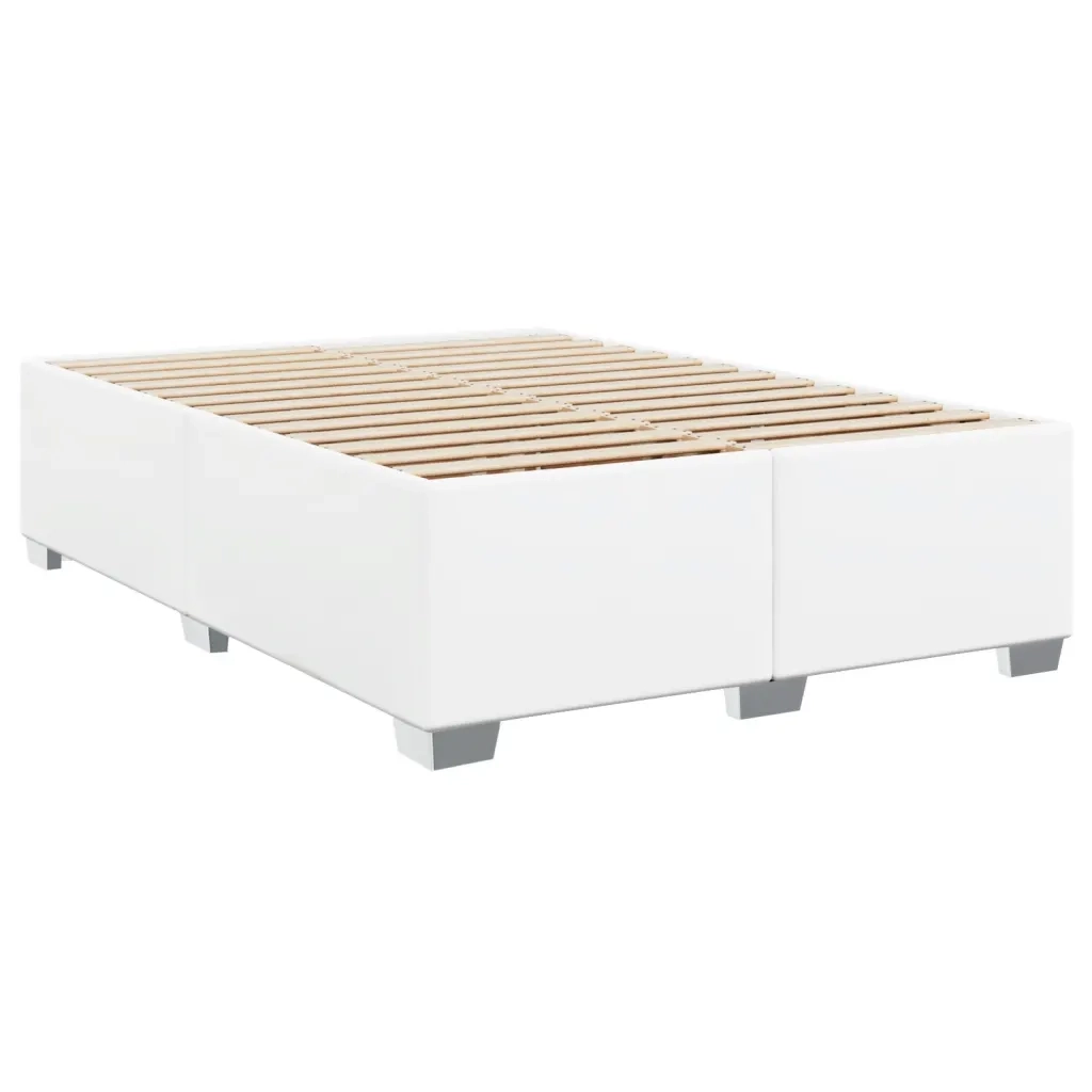 Giroletto a Molle con Materasso Bianco 140x200 cm in Similpelle