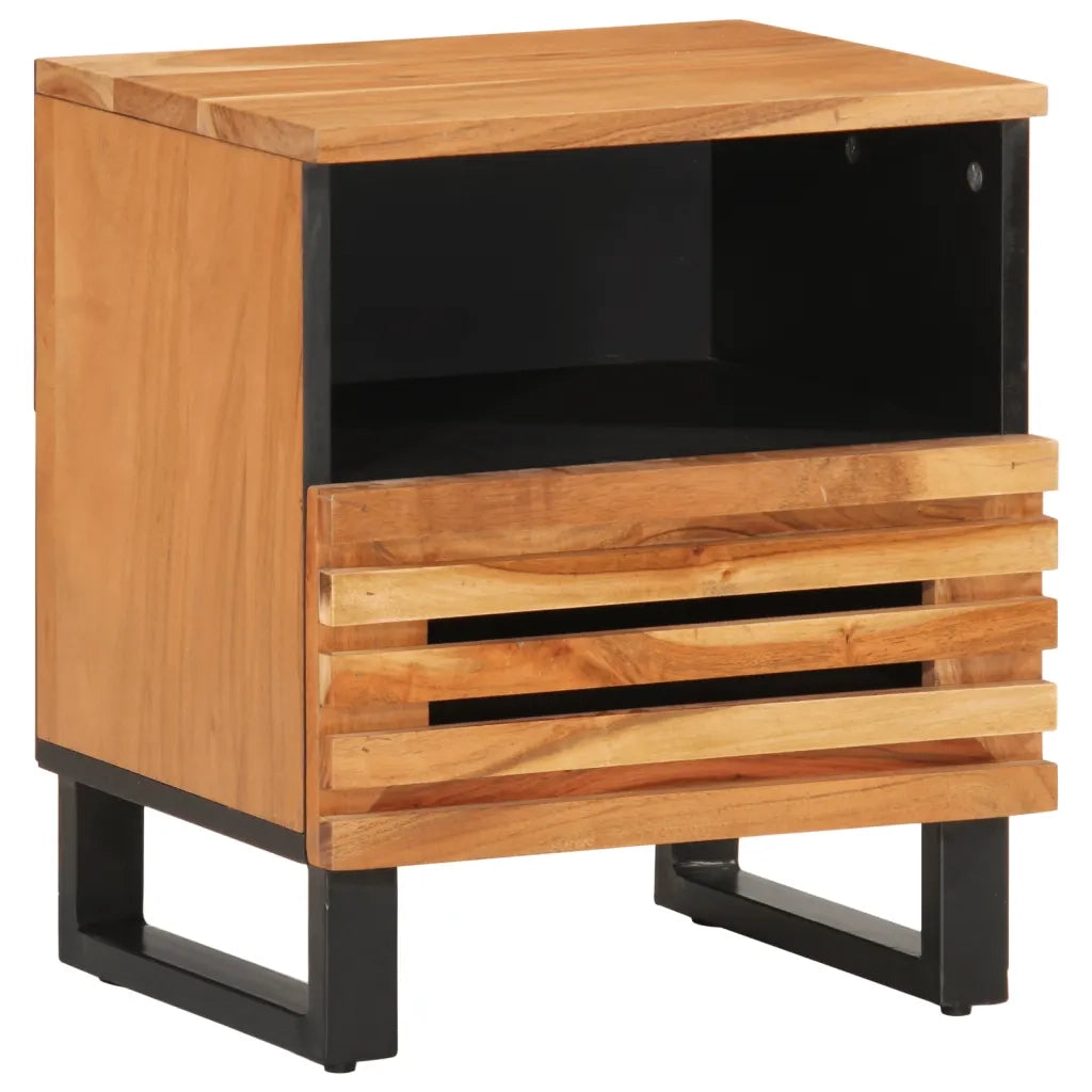 Comodini 2pz 40x34x46 cm in Legno Massello di Acacia 377469