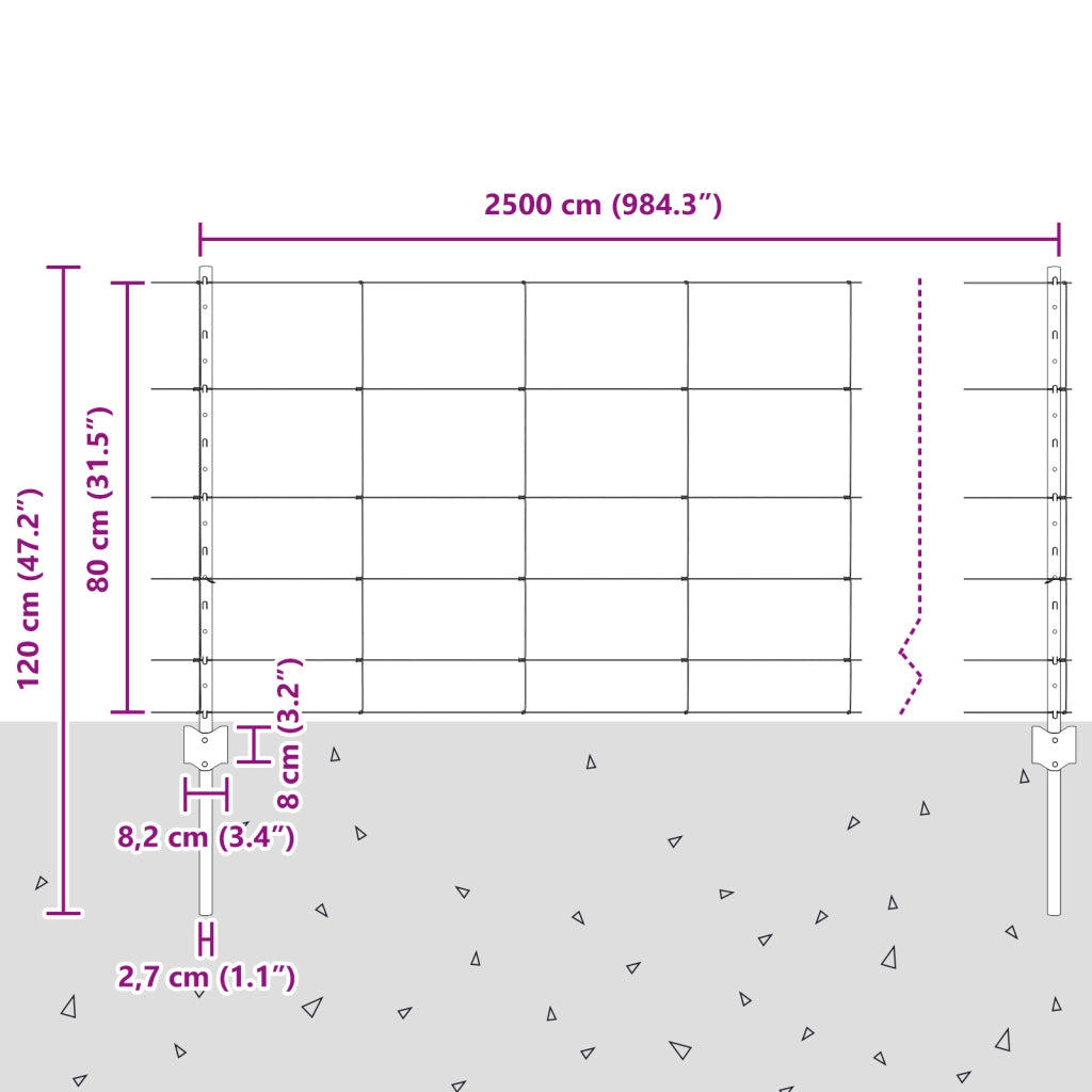 Pali di Recinzione  11 pcs U-Channel 80 cm in Acciaio Galvanizzato