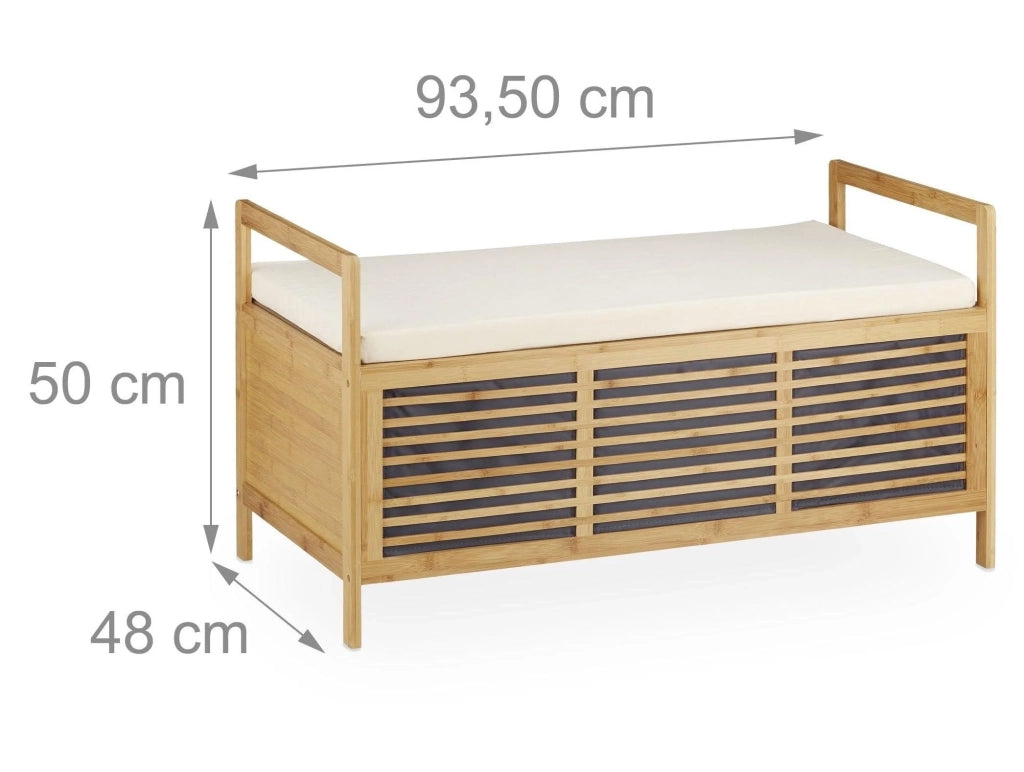 Panca contenitore in legno di noce seduta cassapanca contenitore scarpiera con cuscino 3013008