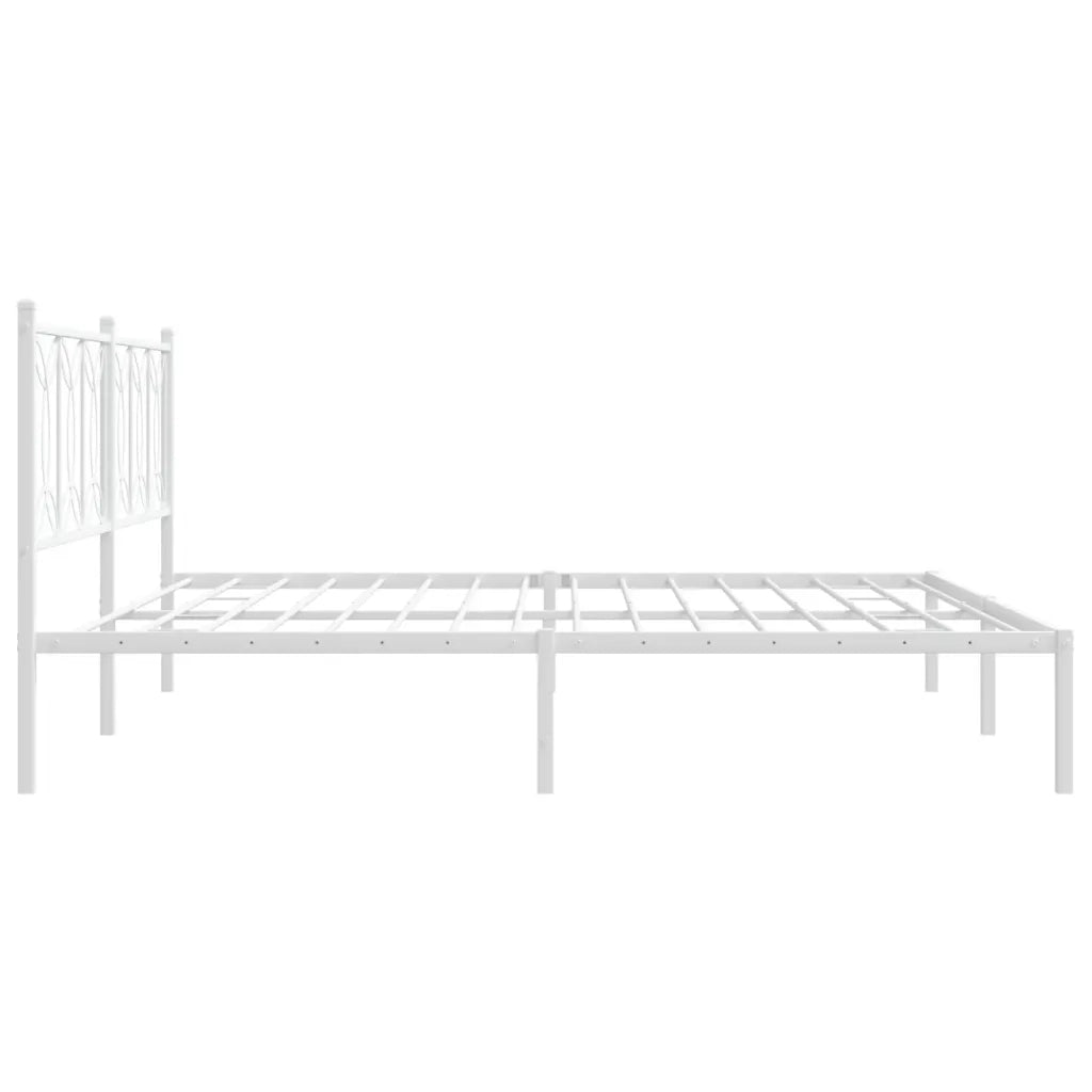 Giroletto con Testiera-Struttura Letto con testiera Metallo Bianco 193x203 cm 959545