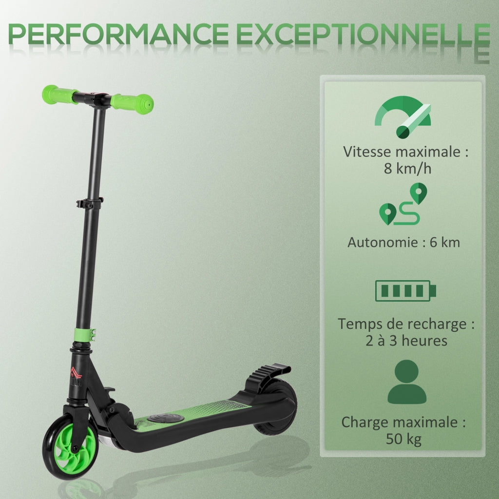Trottinette elettrica per bambini ¨C zephmum ¨C verde, alluminio, acciaio, 71x36,5x75-80cm