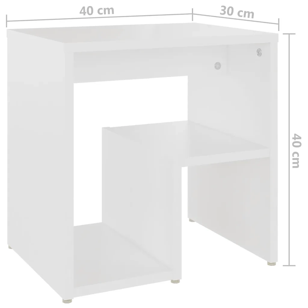 Comodini 2 pz Bianchi 40x30x40 cm in Legno Multistrato 806329