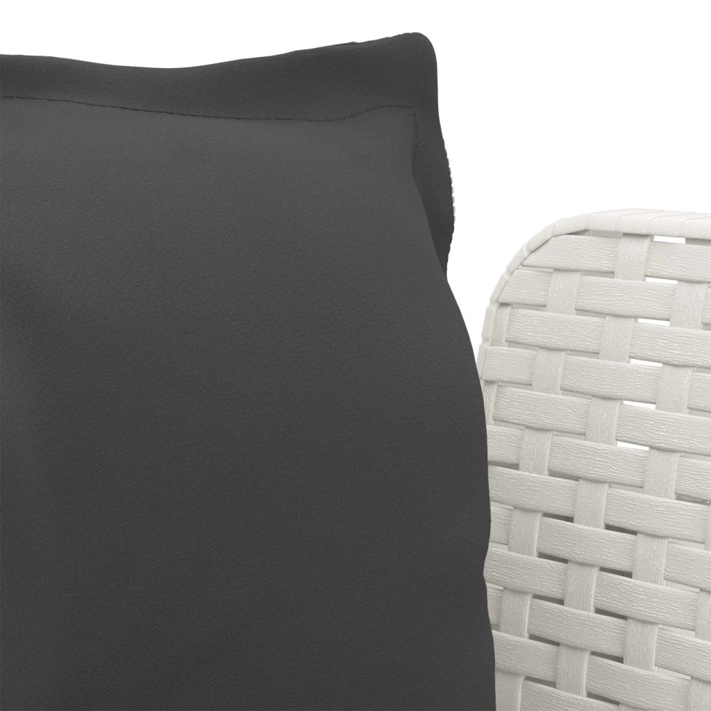 Sedia da giardino-Poltrona a 1 Posto con Cuscini Aspetto Rattan PP Bianco 700327