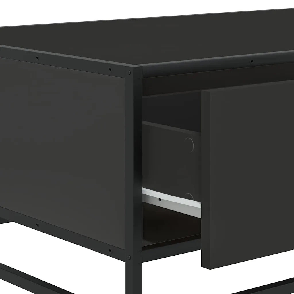 Tavolino salotto | Tavolino da caff¨¨ | Tavolino da Soggiorno Nero 90x57x35 cm in Truciolato e Metallo