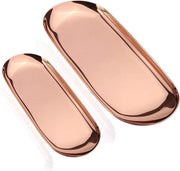2 piatti di alluminio inox per contenitori di cosmetici, dessertkom per dolci, tazza per tè e caffè, organizzatore per asciugamani da bagno (rosa oro)