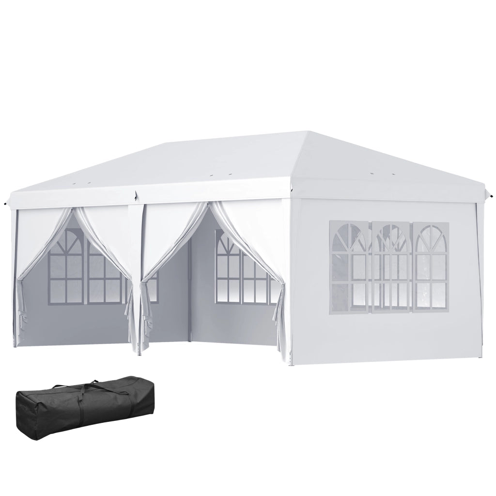 Tenda da giardino pieghevole ¨C zephmum ¨C 5.85x2.95x2.7 m bianco