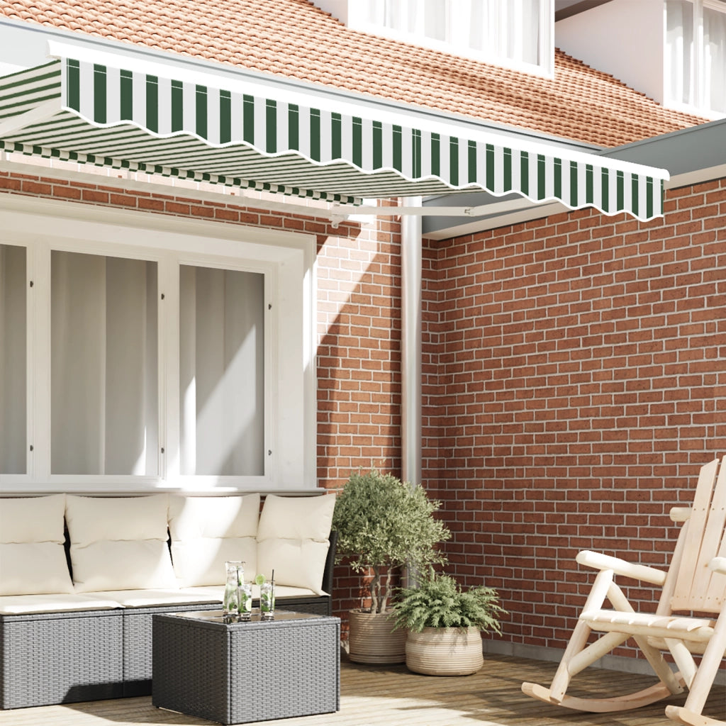 Valance Tenda per telaio da 2,5 m Verde e Bianco 2,3x0,2 m