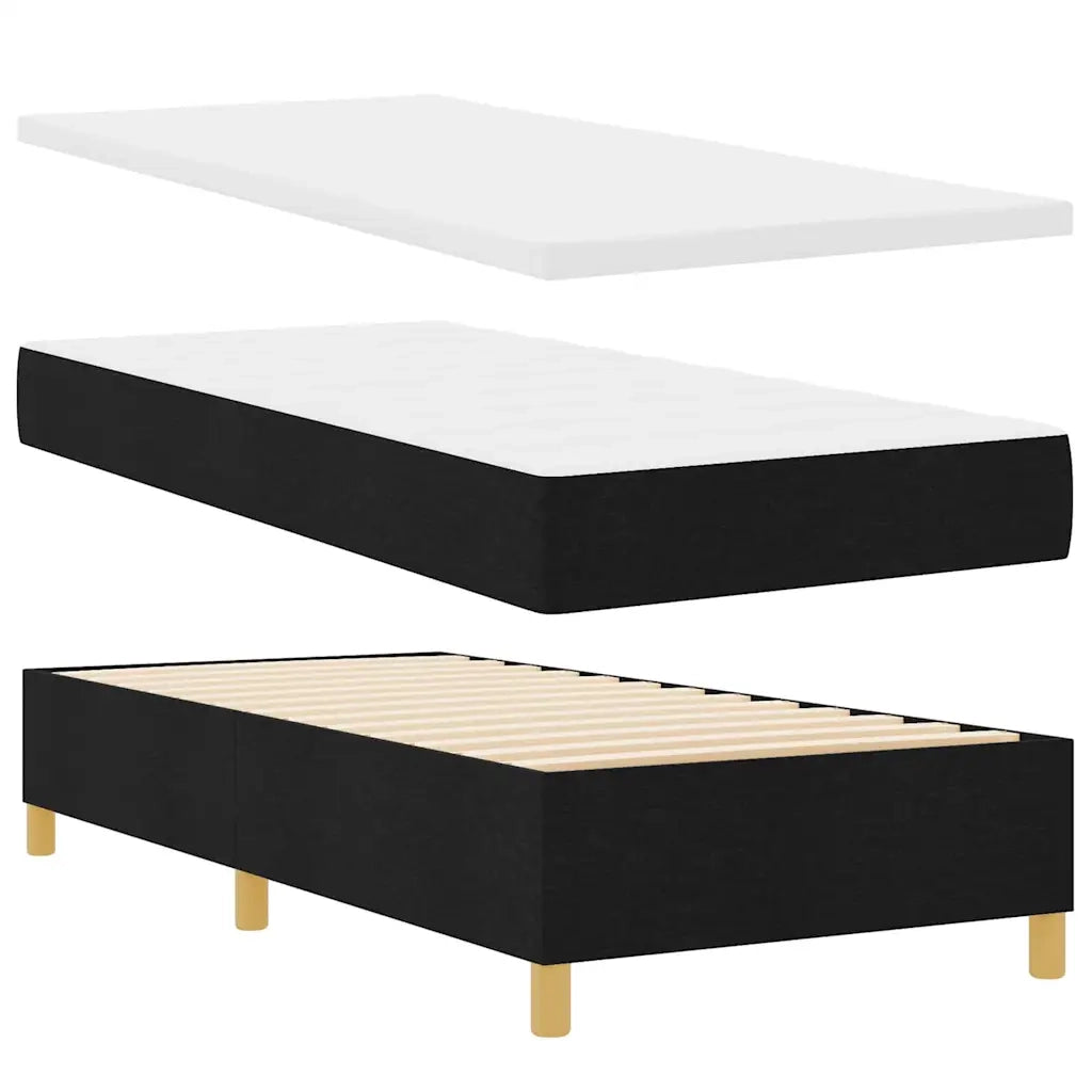 Letto a molle con materasso Nero 80 x 200 cm Tessuto 3339499